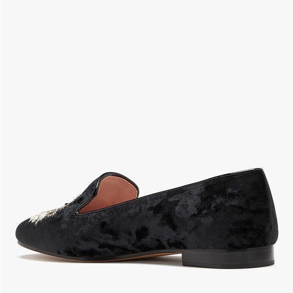 ♠️kate spade Lounge Whiskers Meow Cat Suede Loafers, Black Multi NIB - Picture 7 of 16
